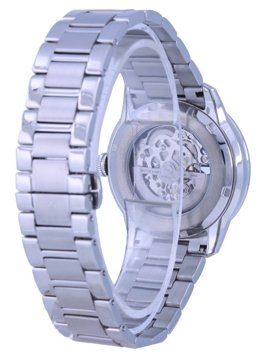 Bulova Classic Skeleton Schwarzes Zifferblatt Edelstahl Automatik 96A208 Herrenuhr