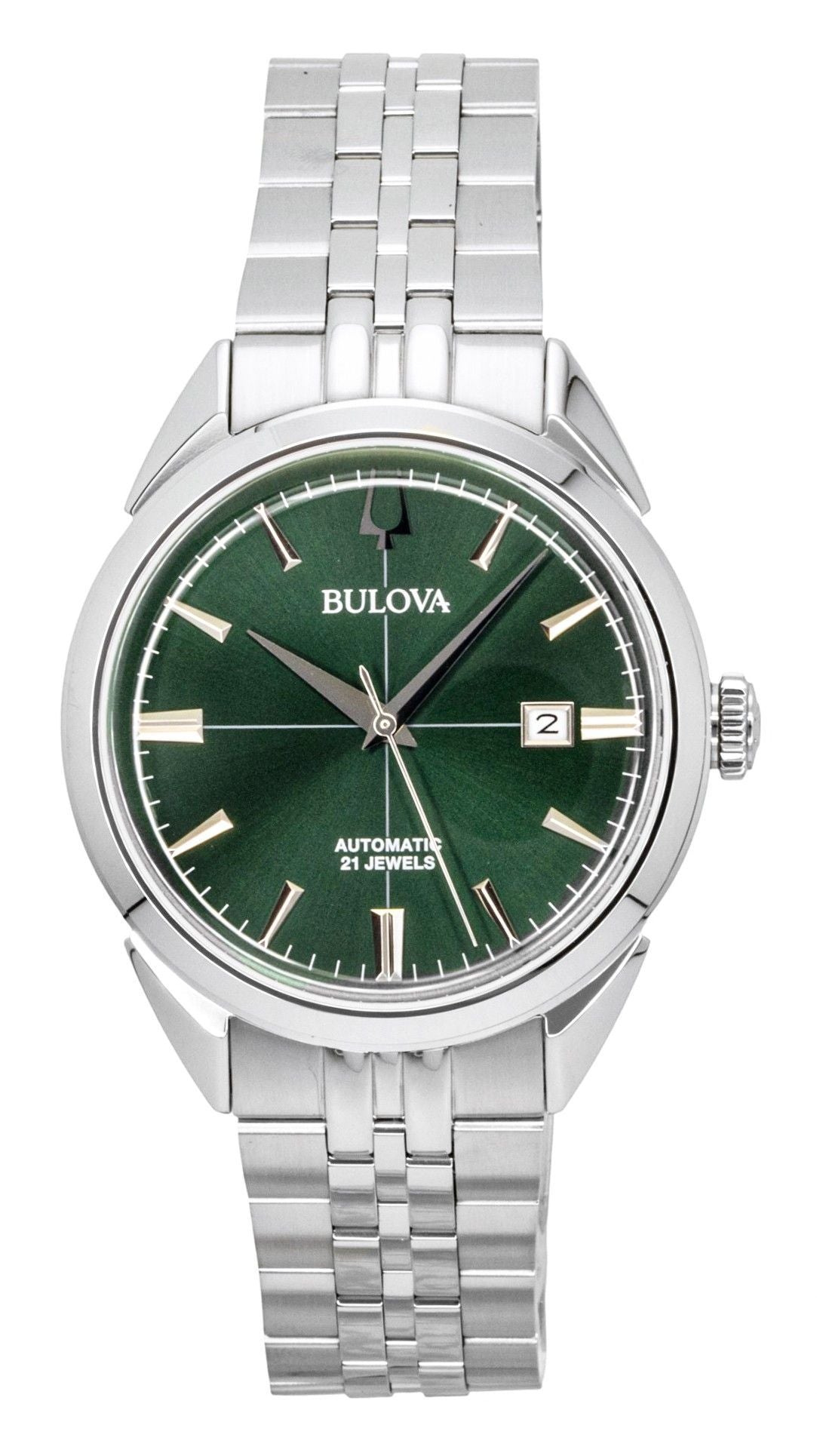 Bulova Sutton Edelstahl Gr?nes Zifferblatt Automatik 96B424 Herrenuhr
