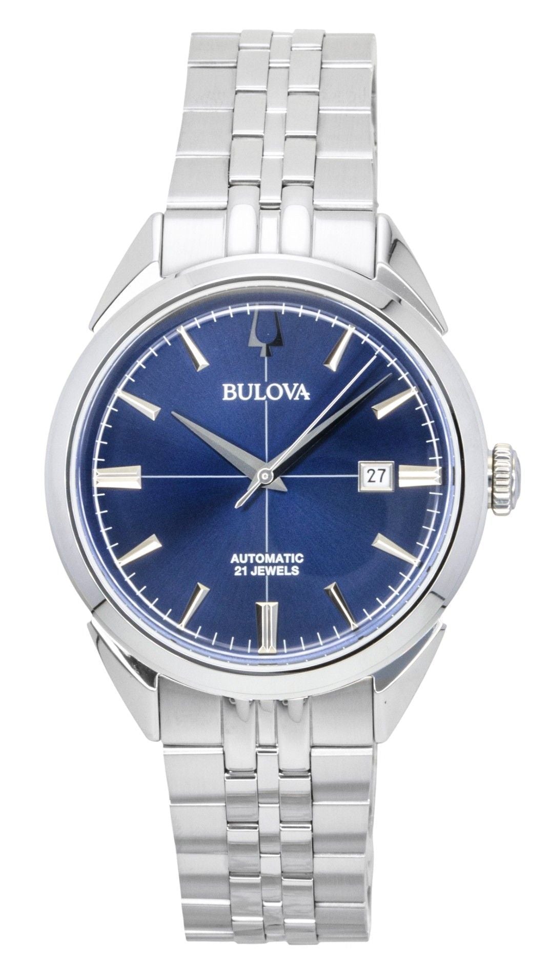 Bulova Sutton Edelstahl Blaues Zifferblatt Automatik 96B425 Herrenuhr