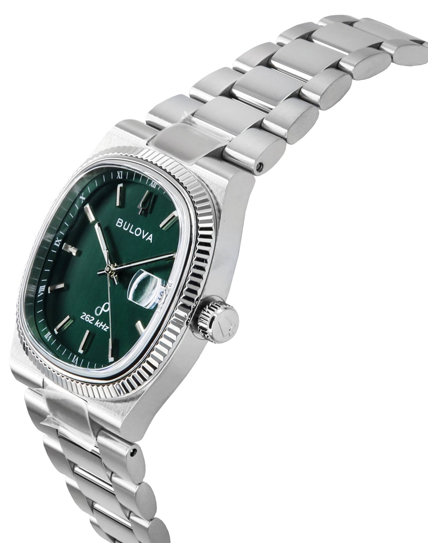 Bulova Classic Super Seville 262kHz Precisionist Edelstahl Gr?nes Zifferblatt Quarz 96B439 Herrenuhr