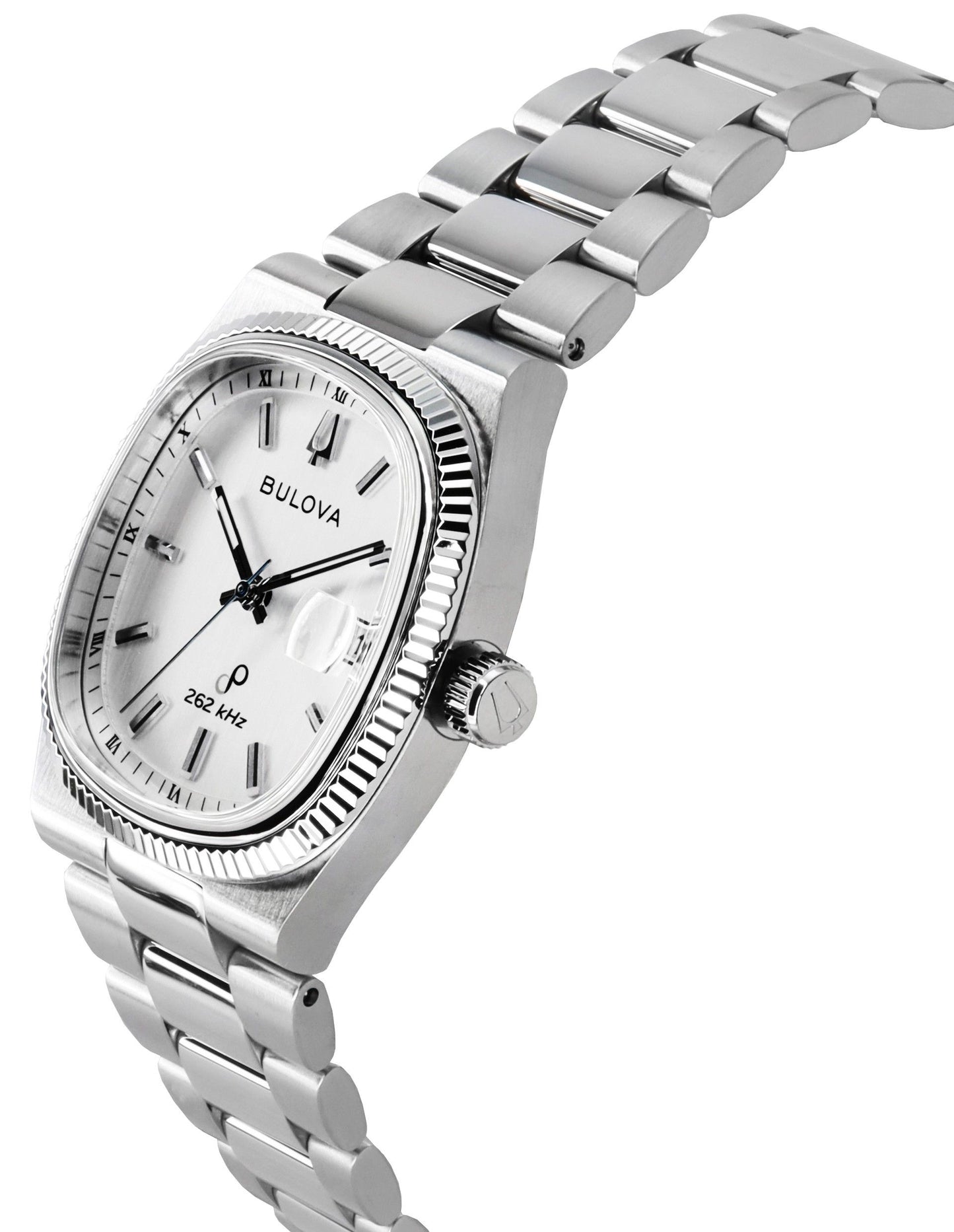 Bulova Classic Super Seville 262kHz Precisionist Edelstahl Bracelet Silberfarbenes Zifferblatt Quarz 96B444 Herrenuhr