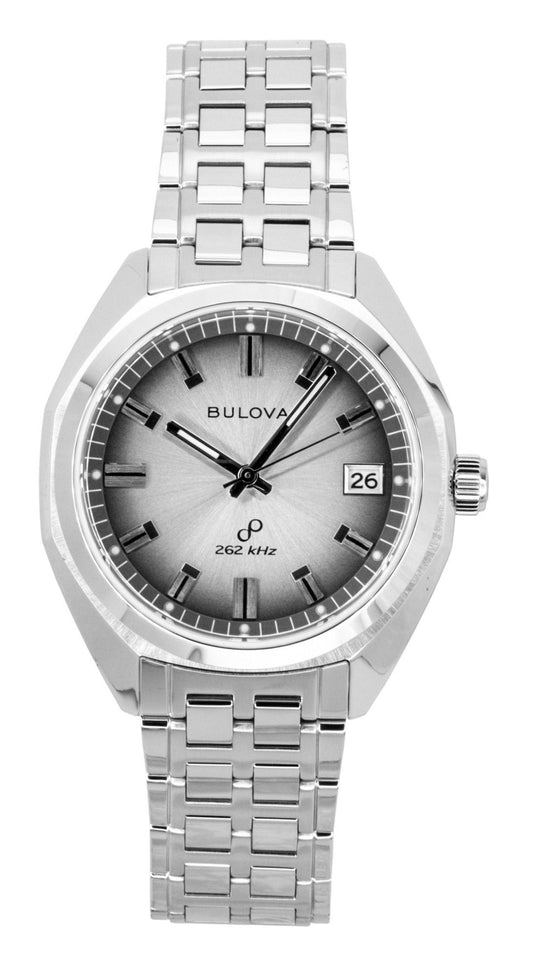 Bulova Jet Star Edelstahl Graues Zifferblatt Quarz 96B472 Herrenuhr