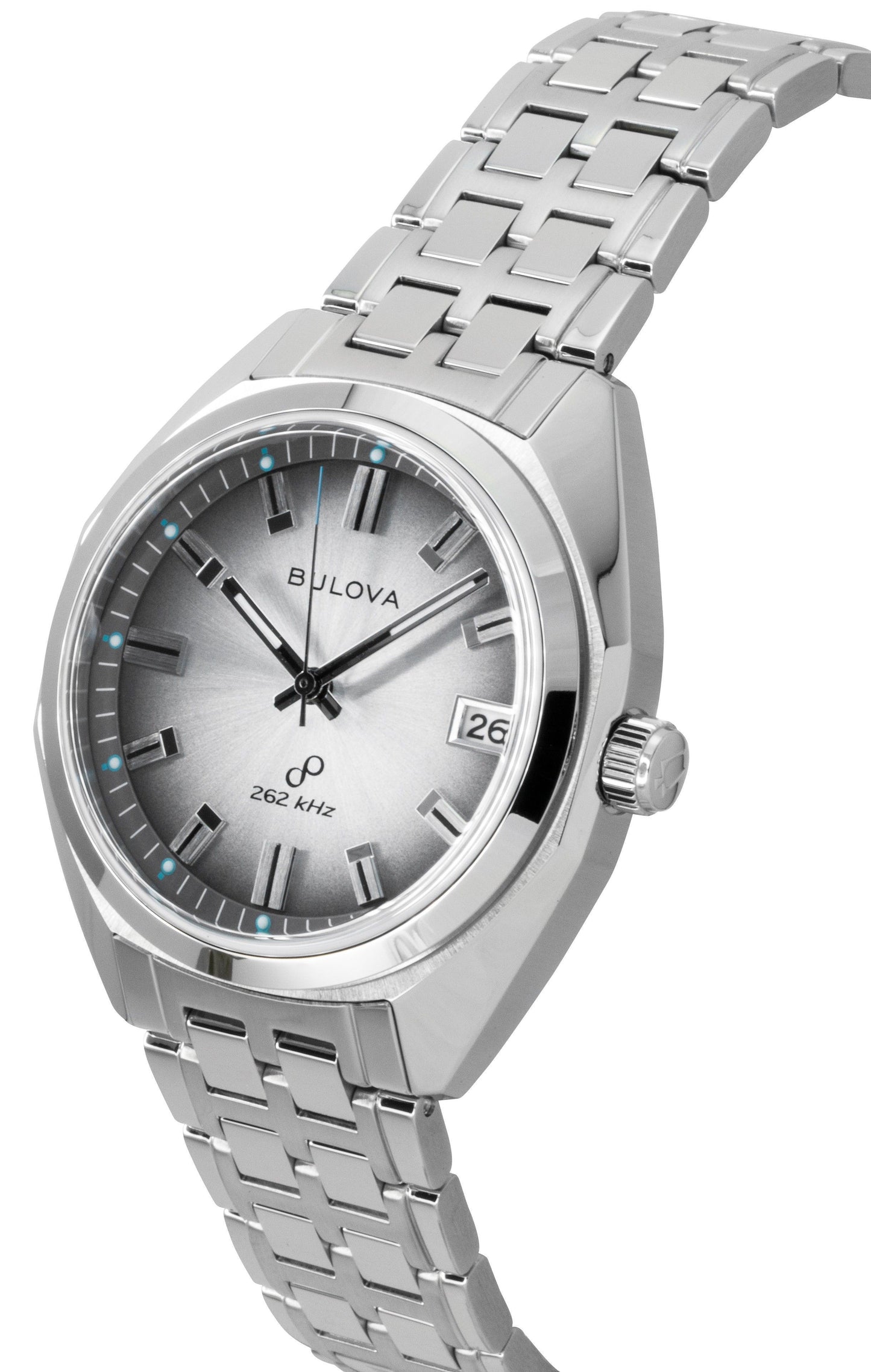 Bulova Jet Star Edelstahl Graues Zifferblatt Quarz 96B472 Herrenuhr