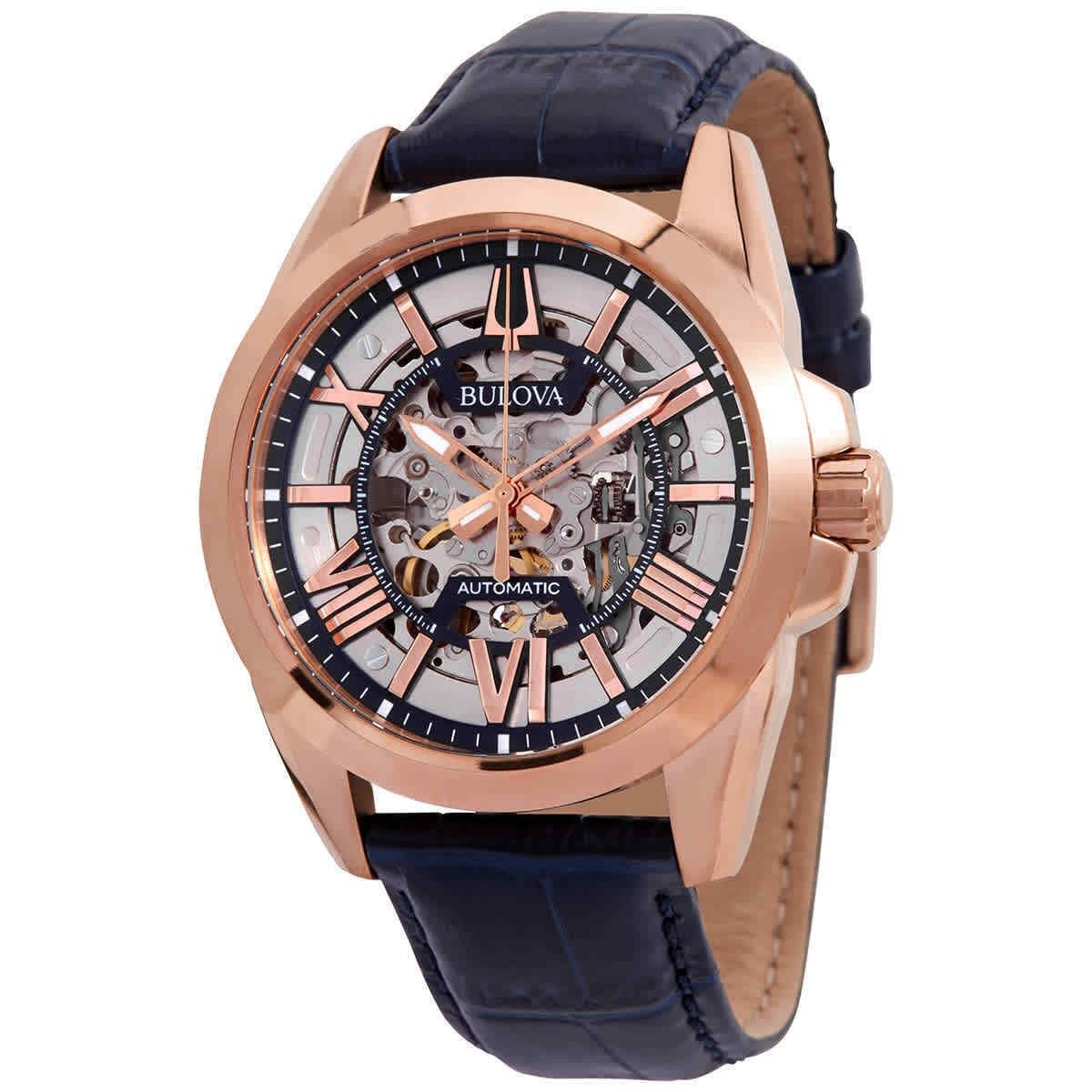 Bulova Sutton Automatik Skelett-Zifferblatt 97A161 100M Herrenuhr