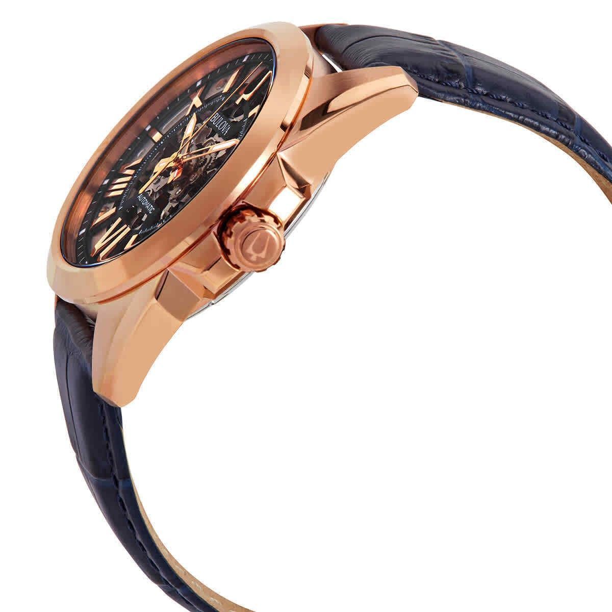 Bulova Sutton Automatik Skelett-Zifferblatt 97A161 100M Herrenuhr