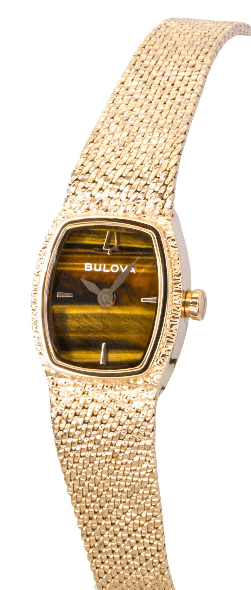 Bulova Goddess Of Time Rose Goldfarben Edelstahl Braunes Zifferblatt Quarz 97L185 Damenuhr