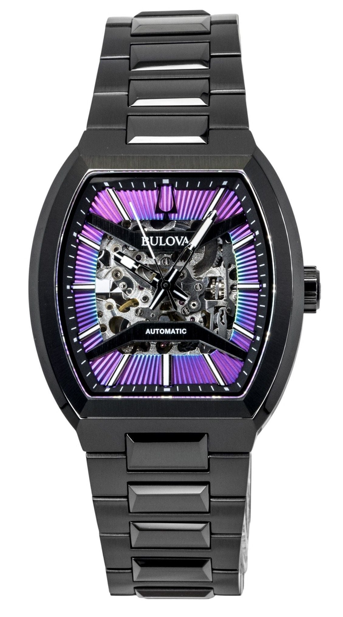 Bulova Maquina Edelstahl Multicolor Semi-Skelett-Zifferblatt Automatik 98A320 Herrenuhr