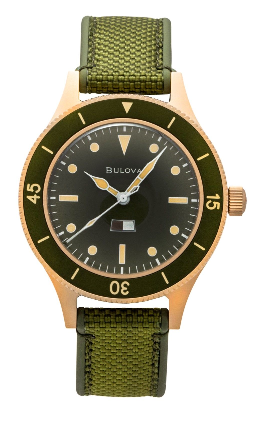 Bulova Mil Ships 150th Anniversary Special Edition Gr?nes Zifferblatt Automatik Taucher 98A324 200M Herrenuhr