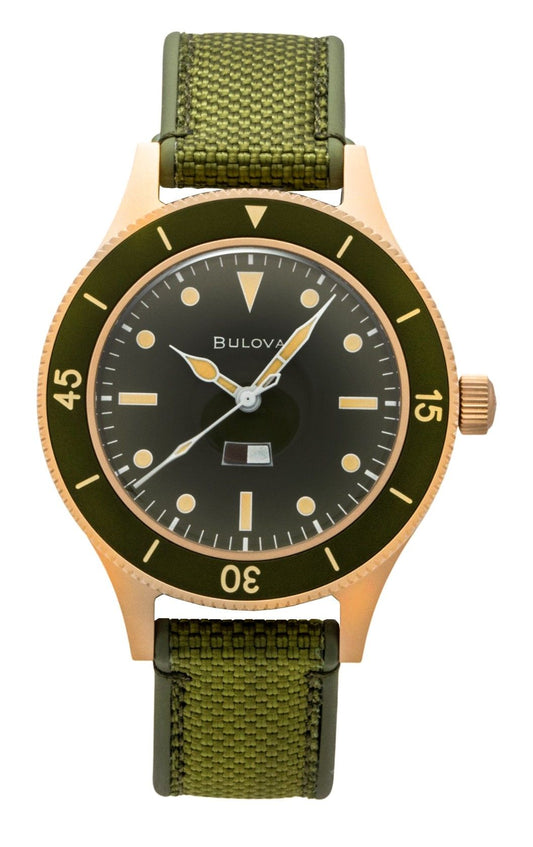 Bulova Mil Ships 150th Anniversary Special Edition Gr?nes Zifferblatt Automatik Taucher 98A324 200M Herrenuhr
