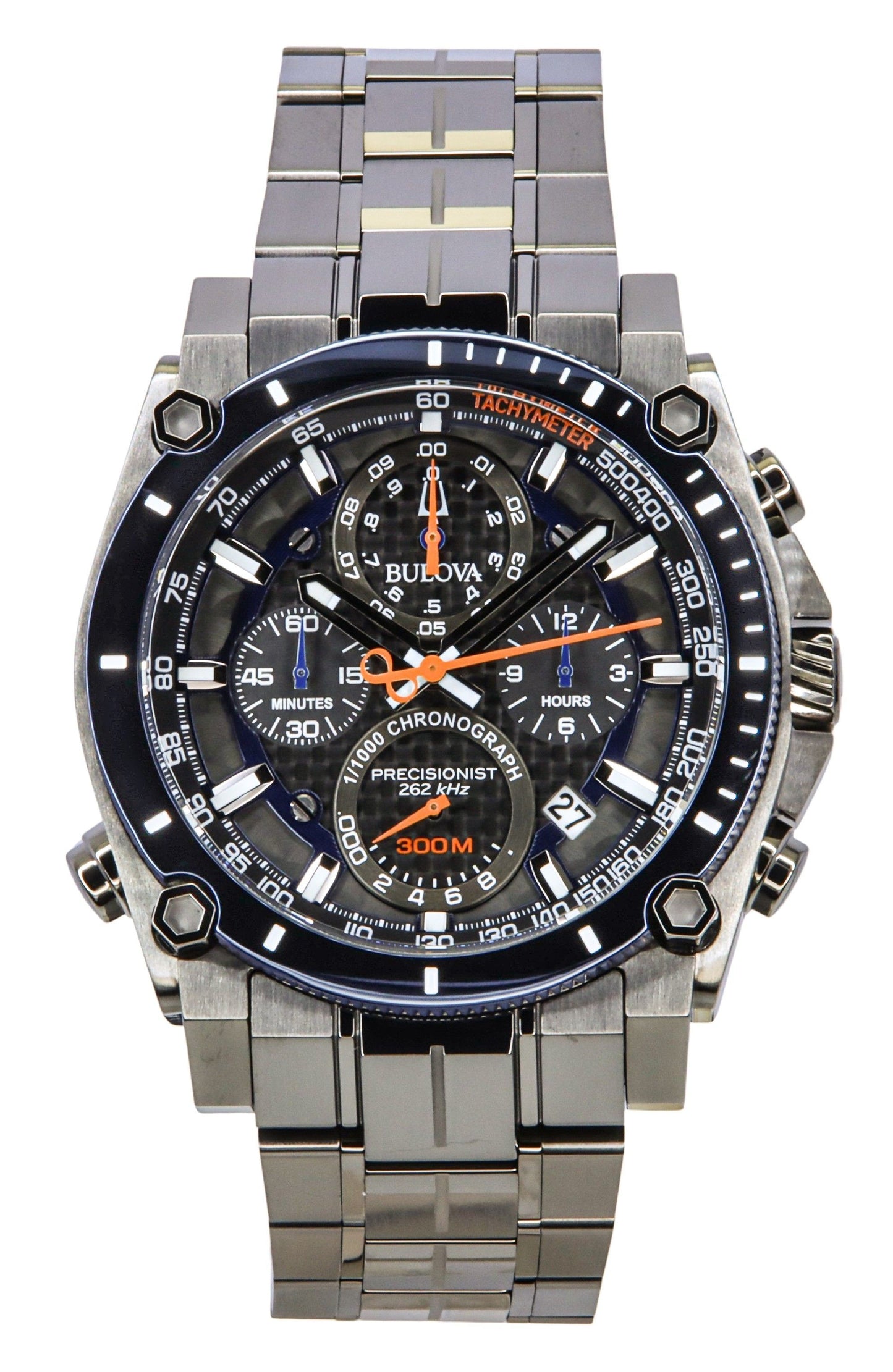 Bulova Icon Precisionist Chronograph Edelstahl Graues Zifferblatt Quarz Taucher 98B343 300M Herrenuhr