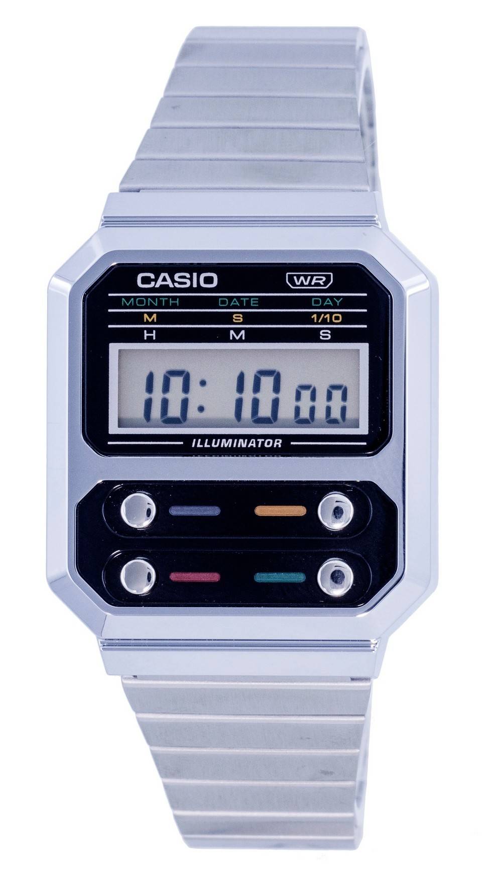 Casio Vintage Digital Edelstahl A100WE-1A A100WE-1 Herrenuhr