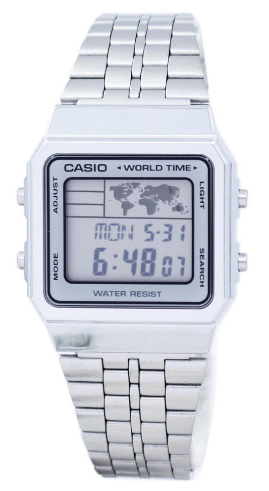Casio Alarm Weltzeit Digital A500WA-7DF Herrenuhr