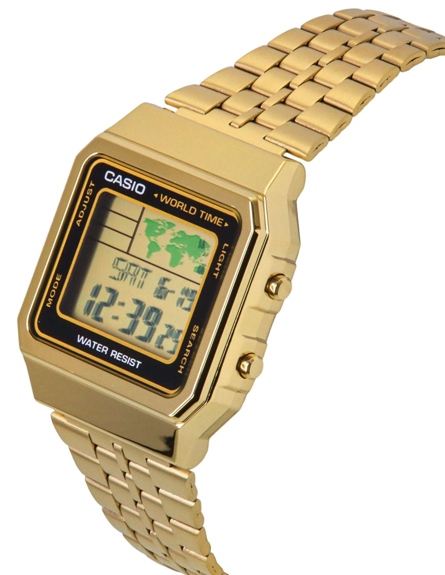 Casio Digital Edelstahl Weltzeit A500WGA-1DF A500WGA-1 Herrenuhr