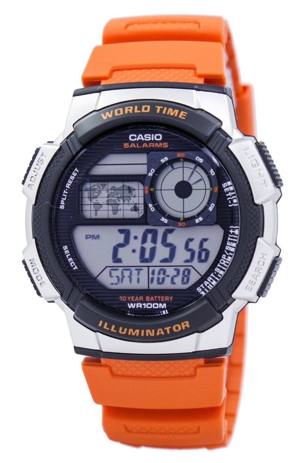 Casio Youth Series Illuminator Weltzeit Alarm AE-1000W-4BV AE1000W-4BV Herrenuhr