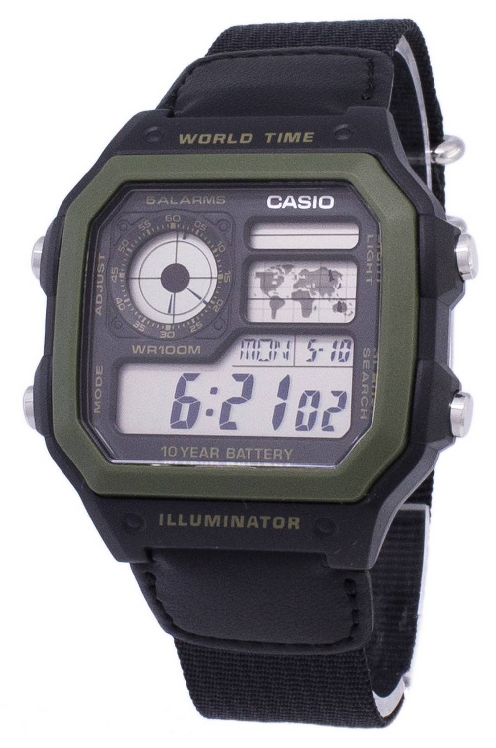 Casio Youth Series Digital Weltzeit AE-1200WHB-1BVDF AE-1200WHB-1BV Herrenuhr