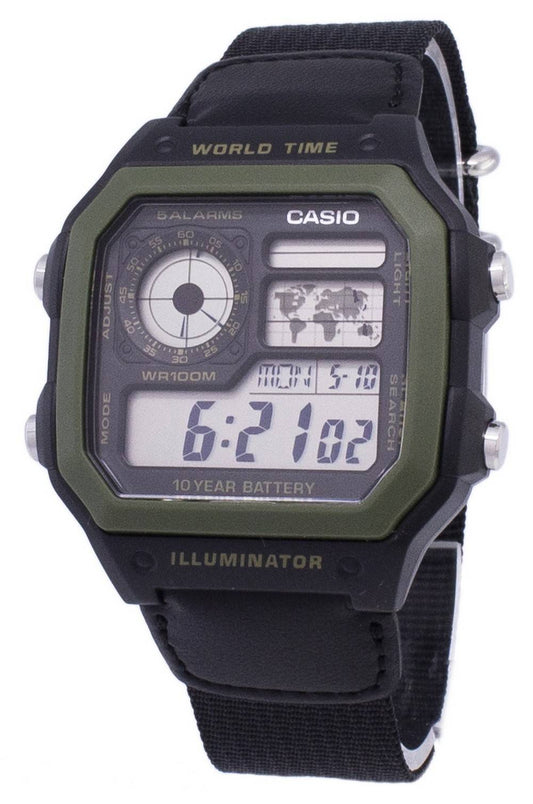 Casio Youth Series Digital Weltzeit AE-1200WHB-1BVDF AE-1200WHB-1BV Herrenuhr