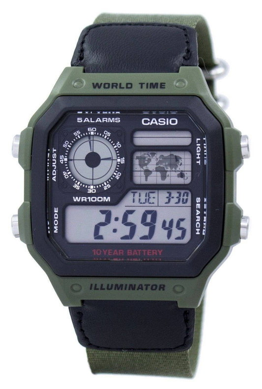 Casio Weltzeit Alarm Digital AE-1200WHB-3BV AE1200WHB-3BV Herrenuhr