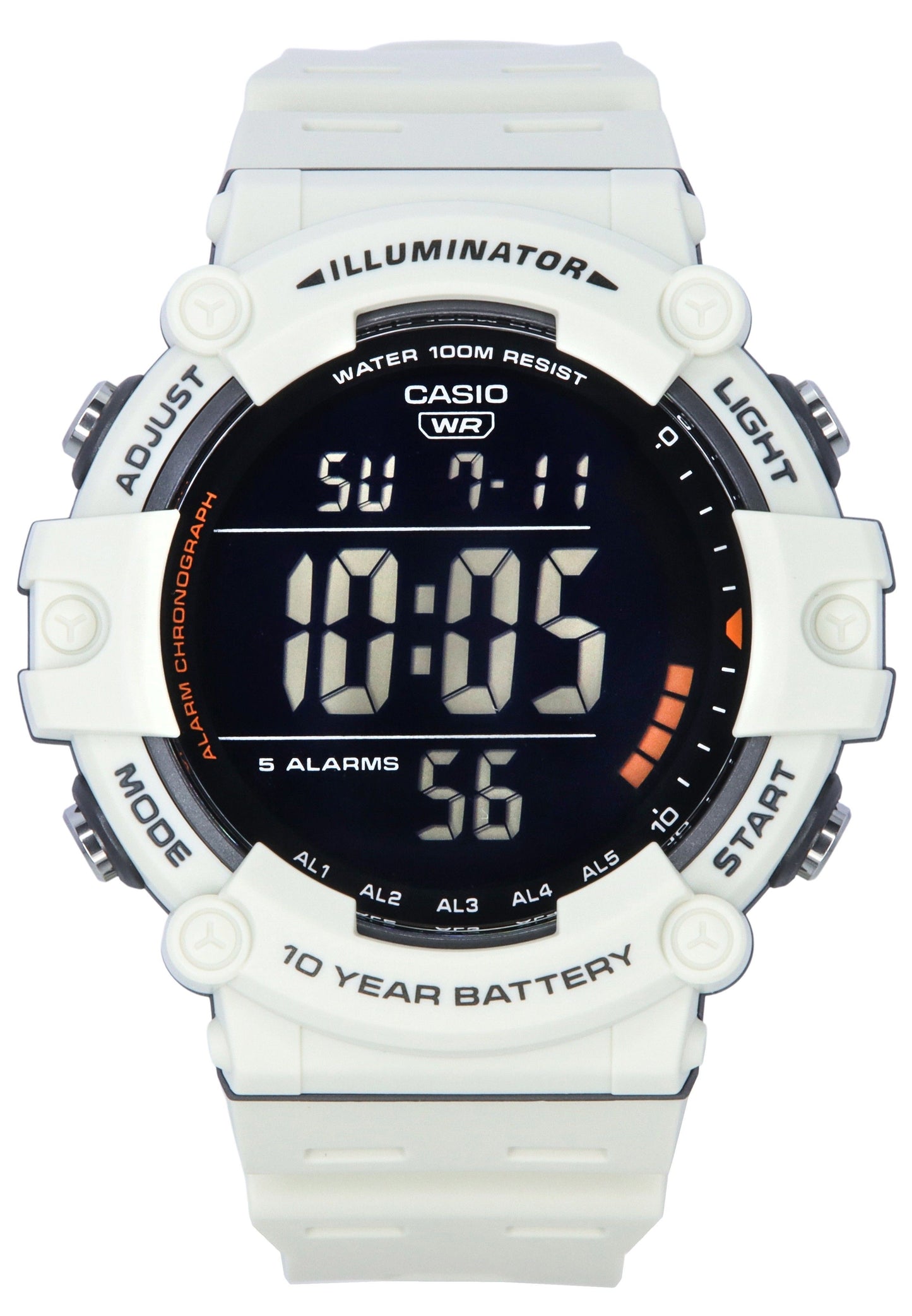 Casio Standard Digital White Resin Strap Quarz AE-1500WH-8B2 100M Herrenuhr