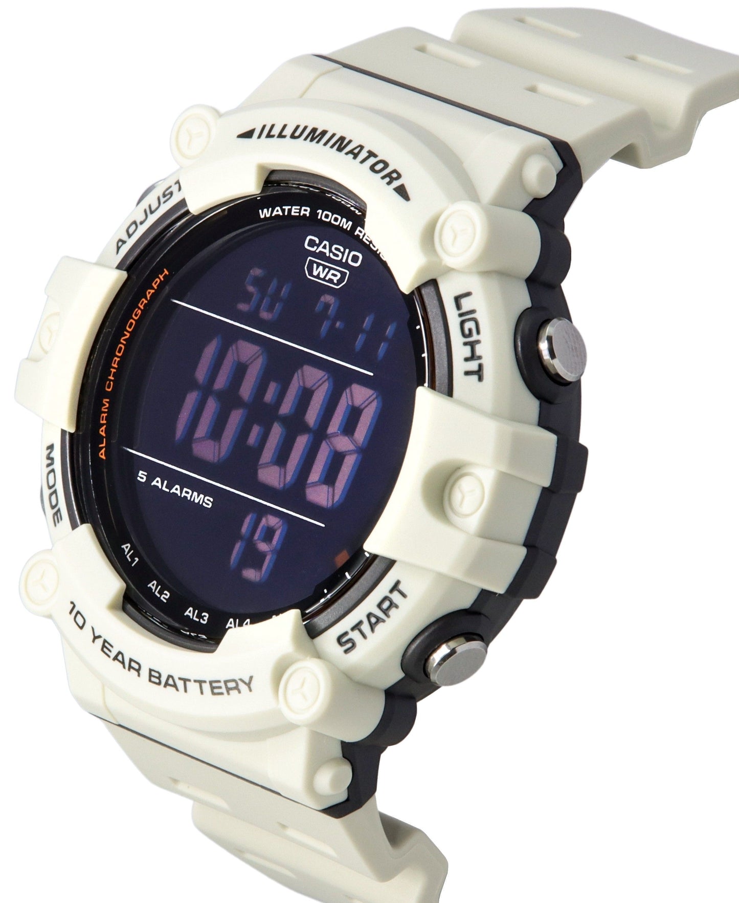 Casio Standard Digital White Resin Strap Quarz AE-1500WH-8B2 100M Herrenuhr