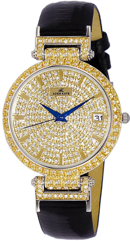 Adee Kaye Embellish Collection Crystal Accents Pave Dial Quarz AK2529-MG Damenuhr