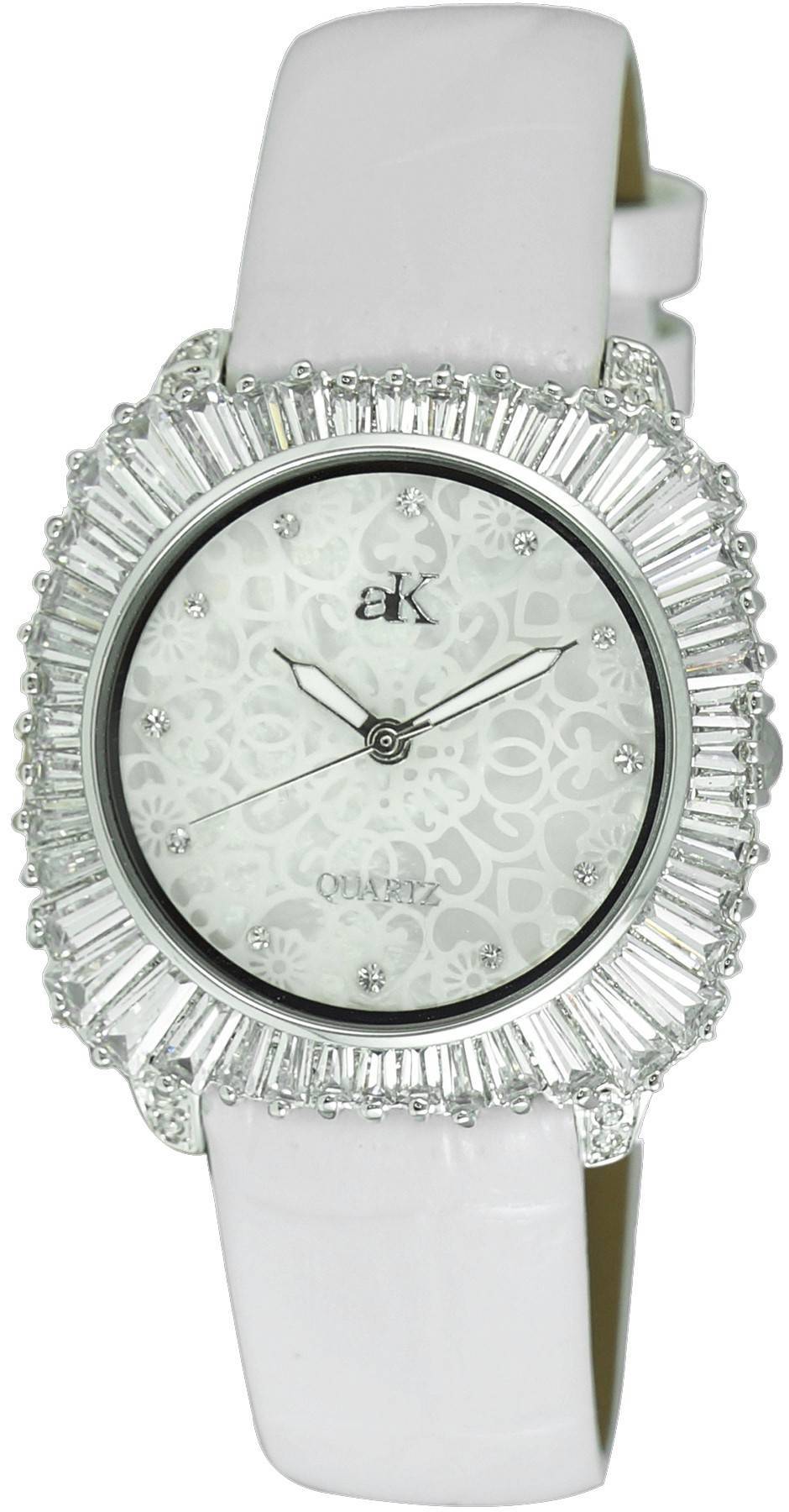 Adee Kaye Liberty - G2 Collection Crystal Accents Perlmutt-Zifferblatt Quarz AK2722-S Damenuhr