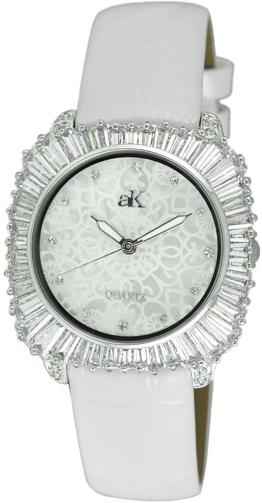 Adee Kaye Liberty - G2 Collection Crystal Accents Perlmutt-Zifferblatt Quarz AK2722-S Damenuhr