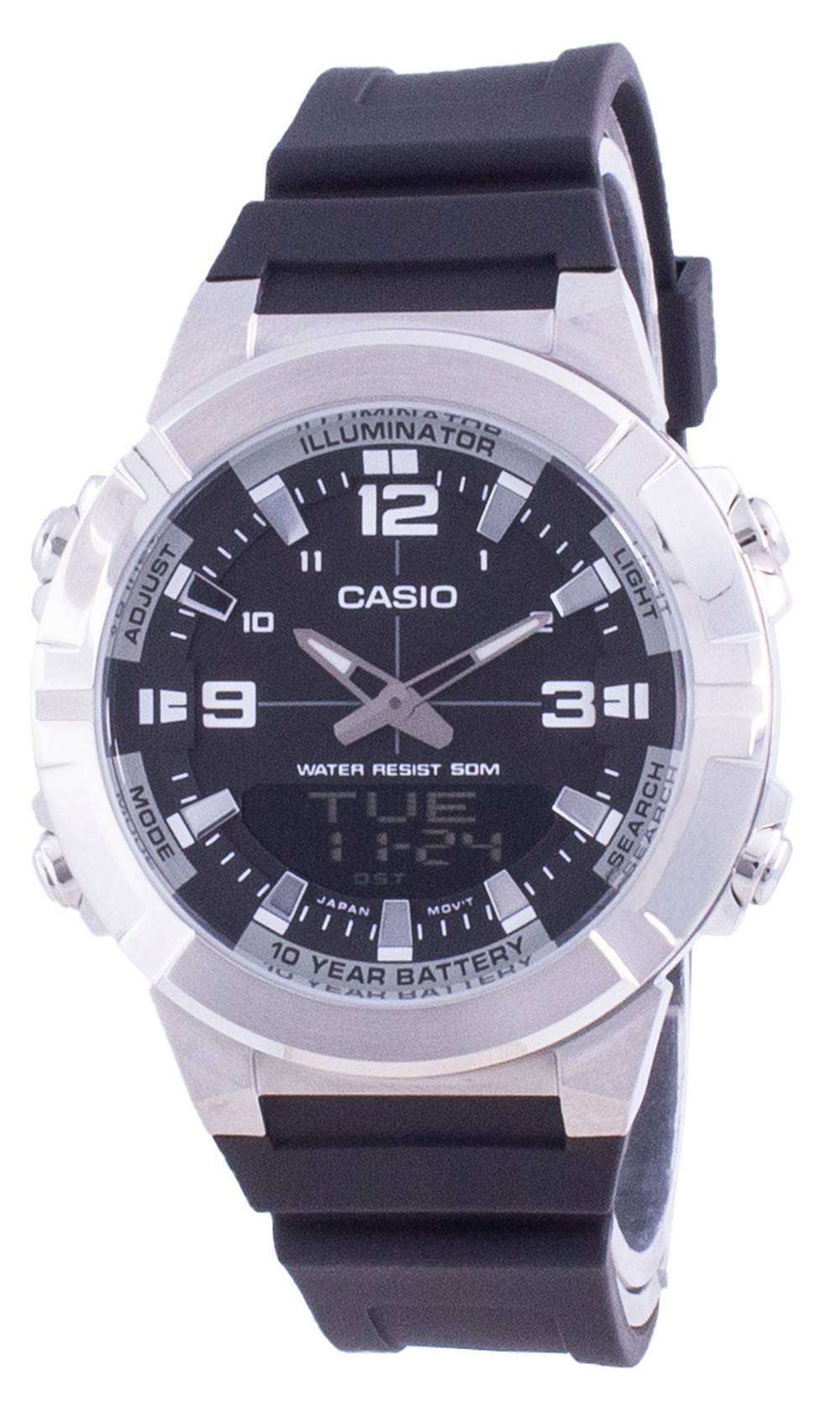 Casio Analog Digital Weltzeit Resin Strap AMW-870-1A AMW870-1 Herrenuhr