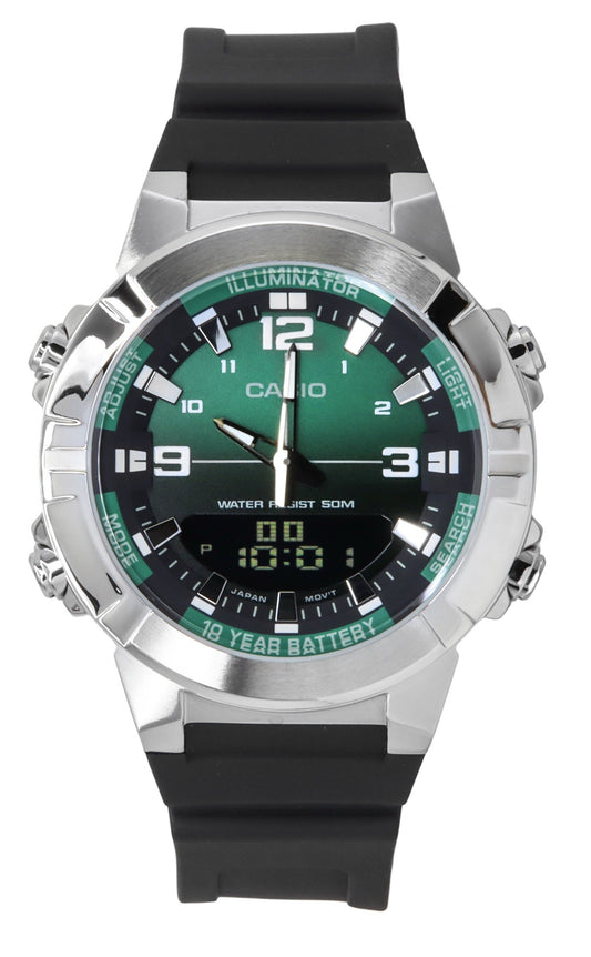 Casio Analog Digital Combination Resin Strap Gr?nes Zifferblatt Quarz AMW-870A-3AV Herrenuhr
