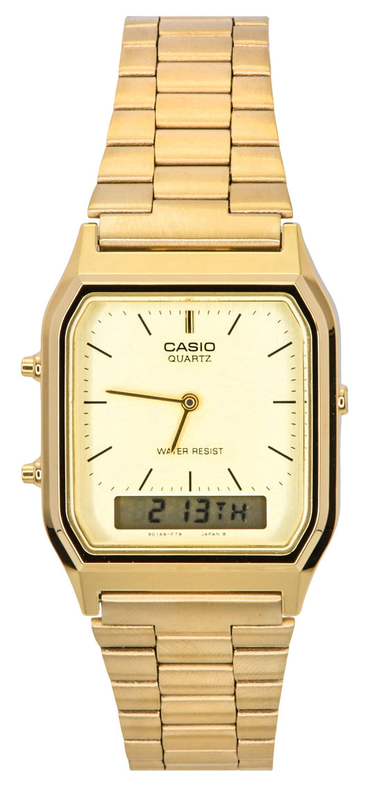 Casio Quarz Analog Digital Goldfarben AQ-230GA-9DMQ AQ230GA-9DMQ Herrenuhr