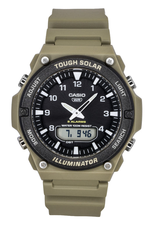 Casio Standard Analog Digital Resin Strap Schwarzes Zifferblatt Solar AQ-S820W-5AV 100M Herrenuhr