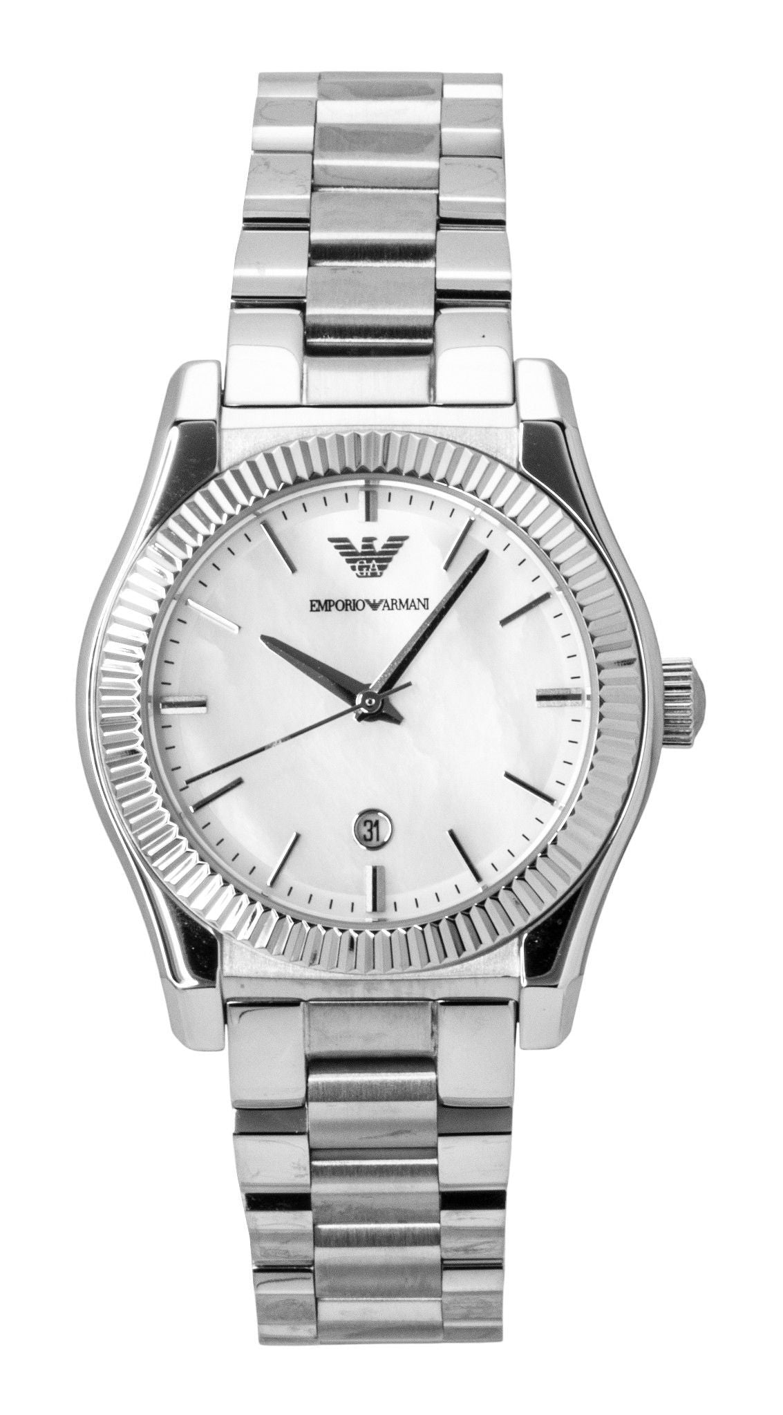 Emporio Armani Edelstahl Perlmutt-Zifferblatt Quarz AR11723 Damenuhr