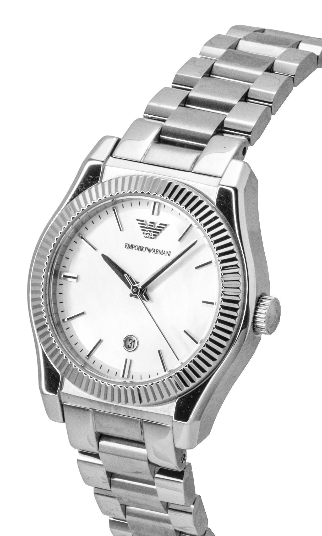 Emporio Armani Edelstahl Perlmutt-Zifferblatt Quarz AR11723 Damenuhr