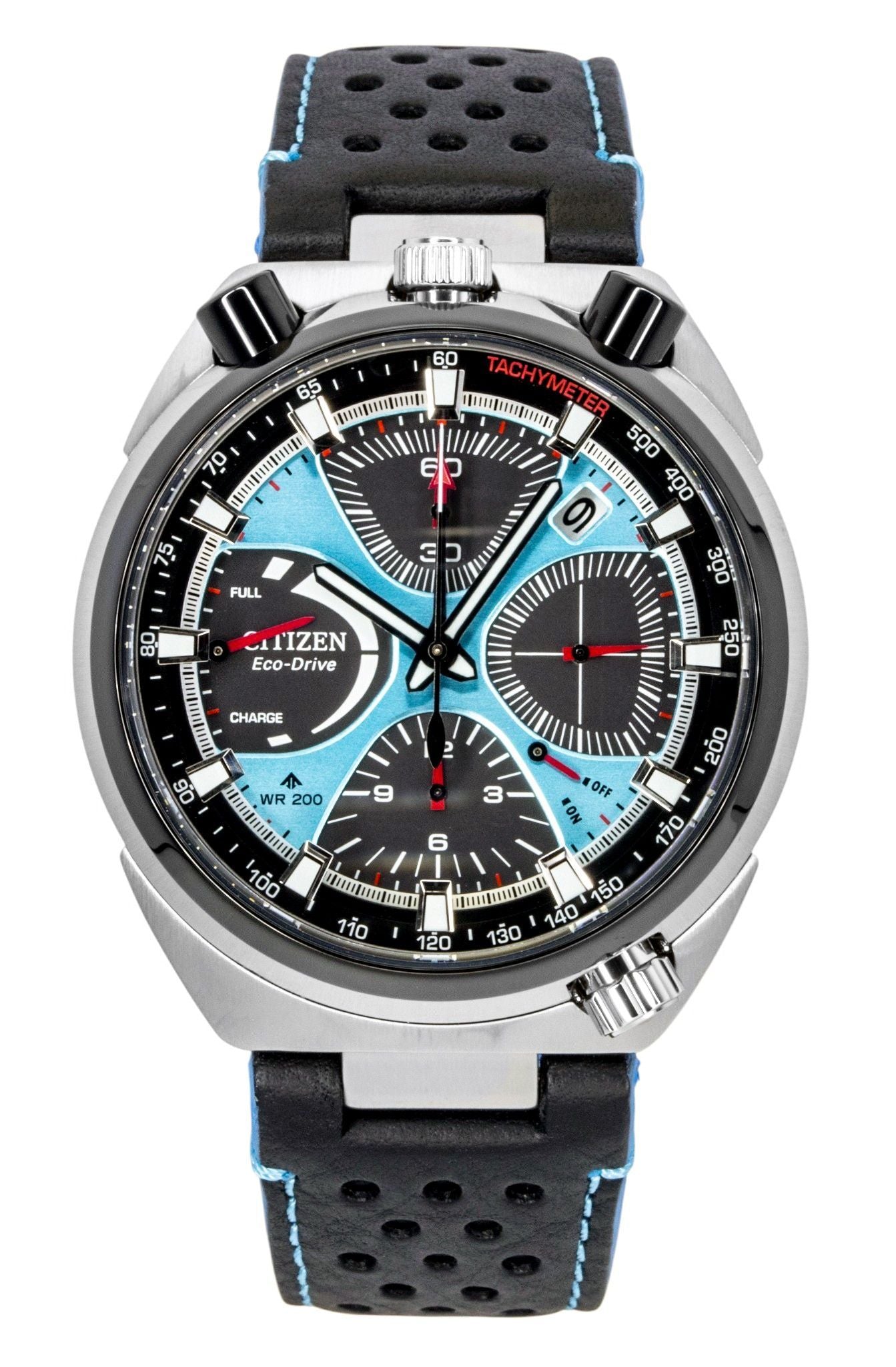 Citizen Promaster Limited Edition Chronograph Lederarmband Blaues Zifferblatt Eco-Drive Taucher AV0106-01L 200M Herrenuhr