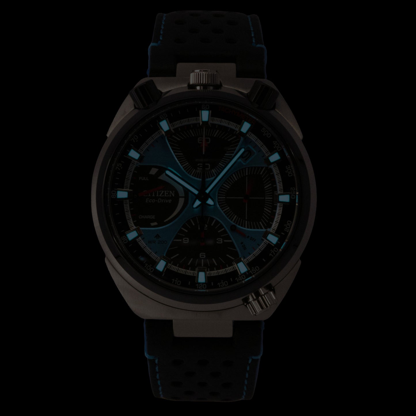 Citizen Promaster Limited Edition Chronograph Lederarmband Blaues Zifferblatt Eco-Drive Taucher AV0106-01L 200M Herrenuhr