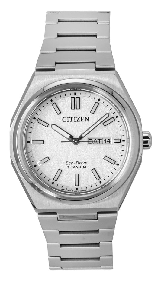 Citizen Zenshin Super Titanium White Dial Eco-Drive AW0130-85A 100M Herrenuhr