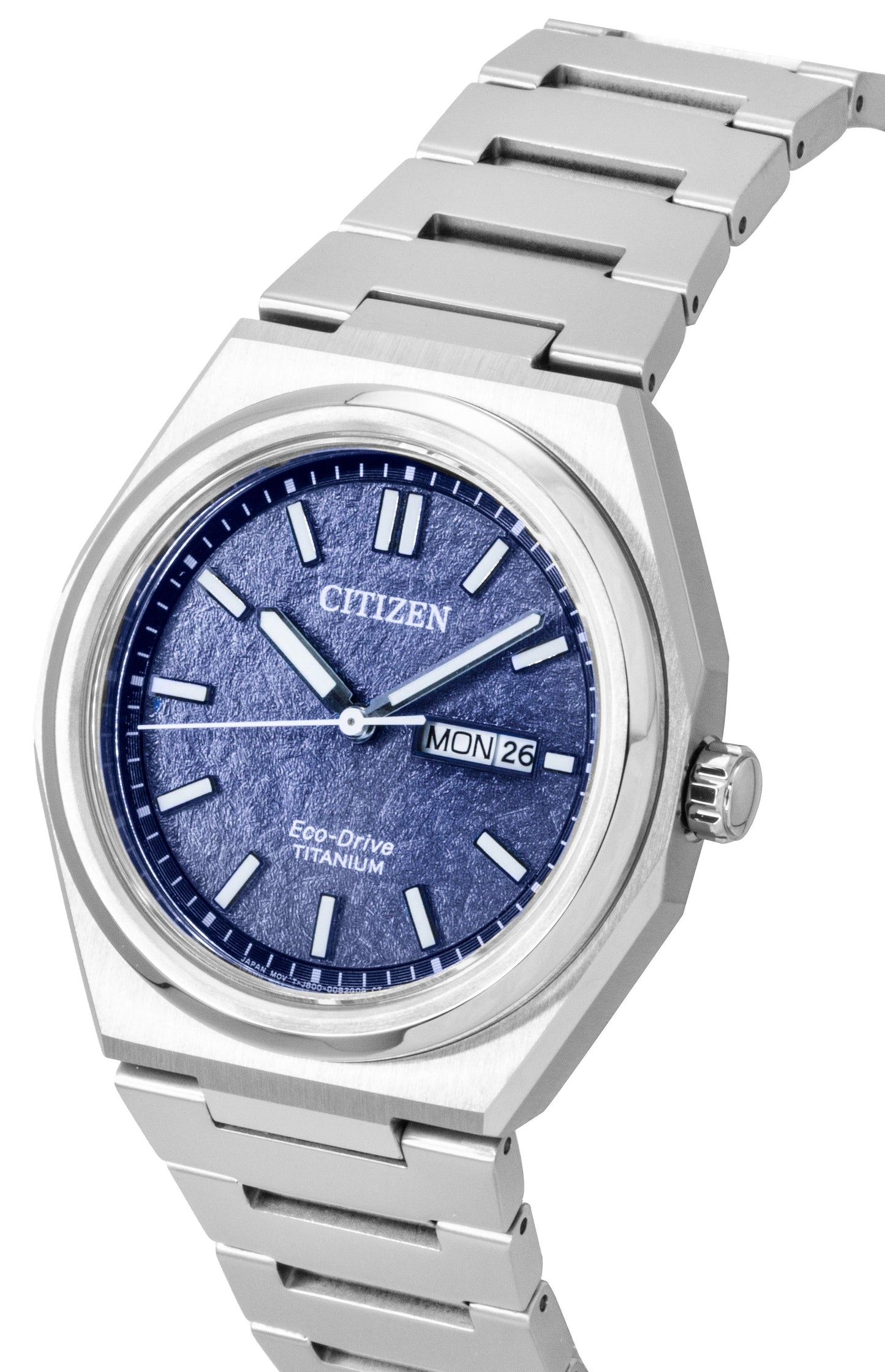 Citizen Zenshin Super Titanium Blaues Zifferblatt Eco-Drive AW0130-85L 100M Herrenuhr