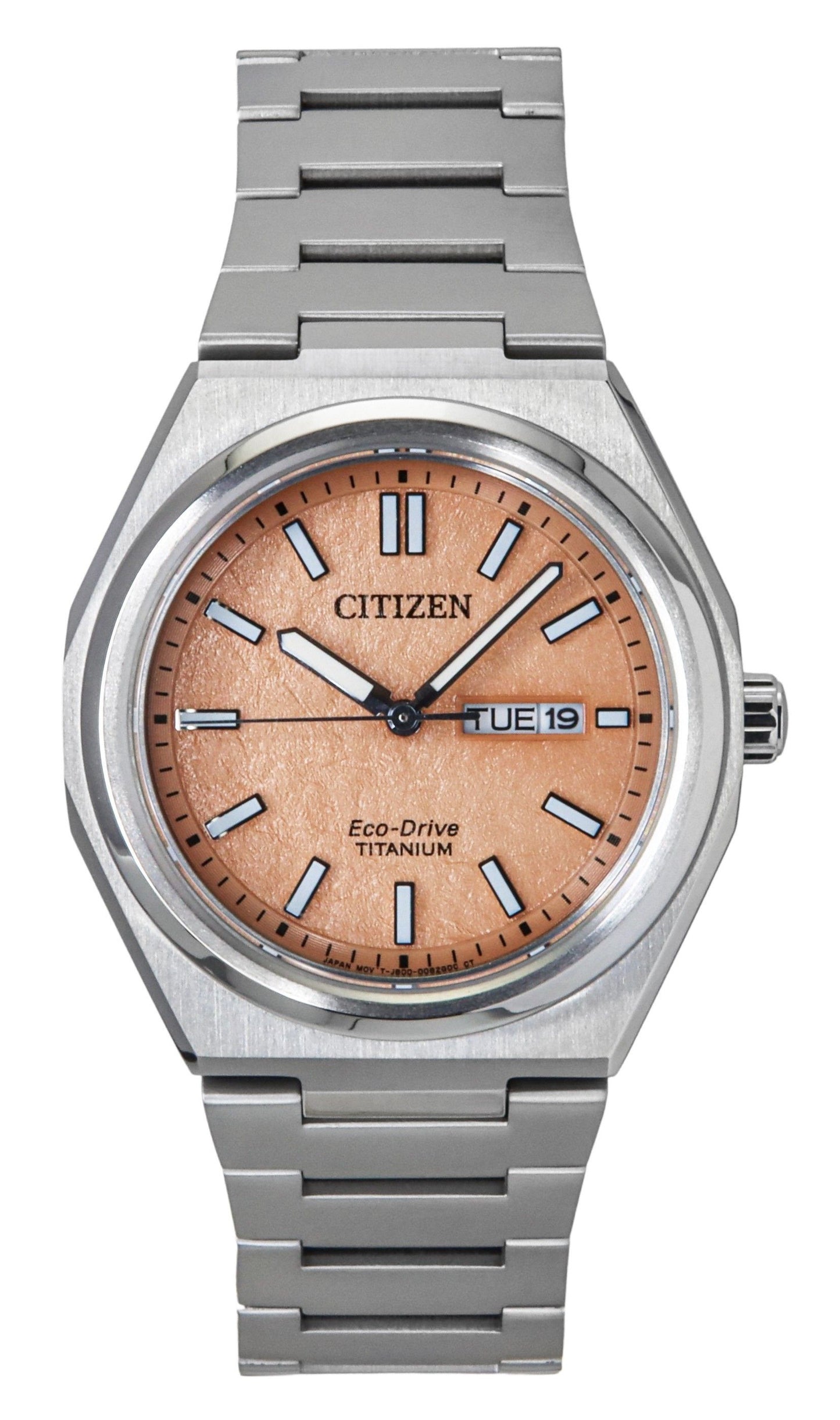 Citizen Zenshin Super Titanium Salmon Dial Eco-Drive AW0130-85Z 100M Herrenuhr
