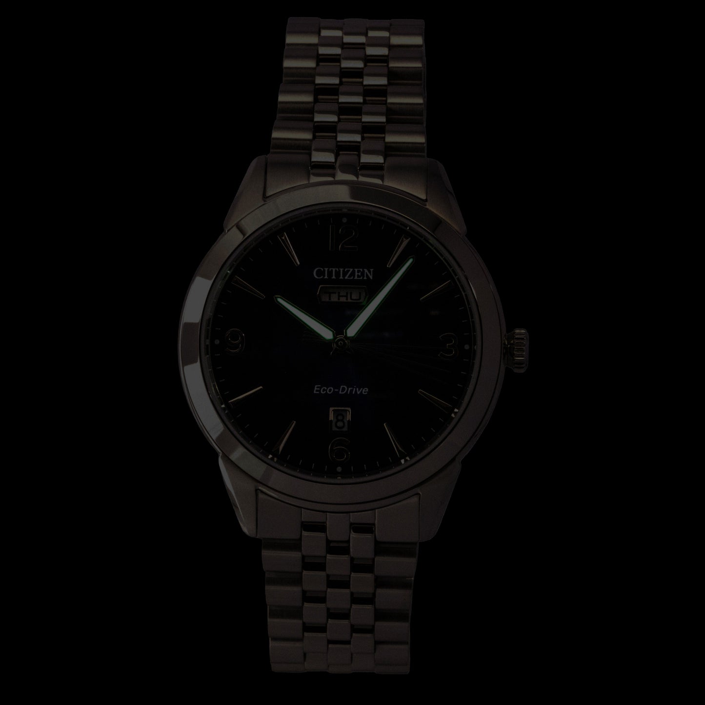 Citizen Rolan Edelstahl Blaues Zifferblatt Eco-Drive AW0150-53L 100M Herrenuhr