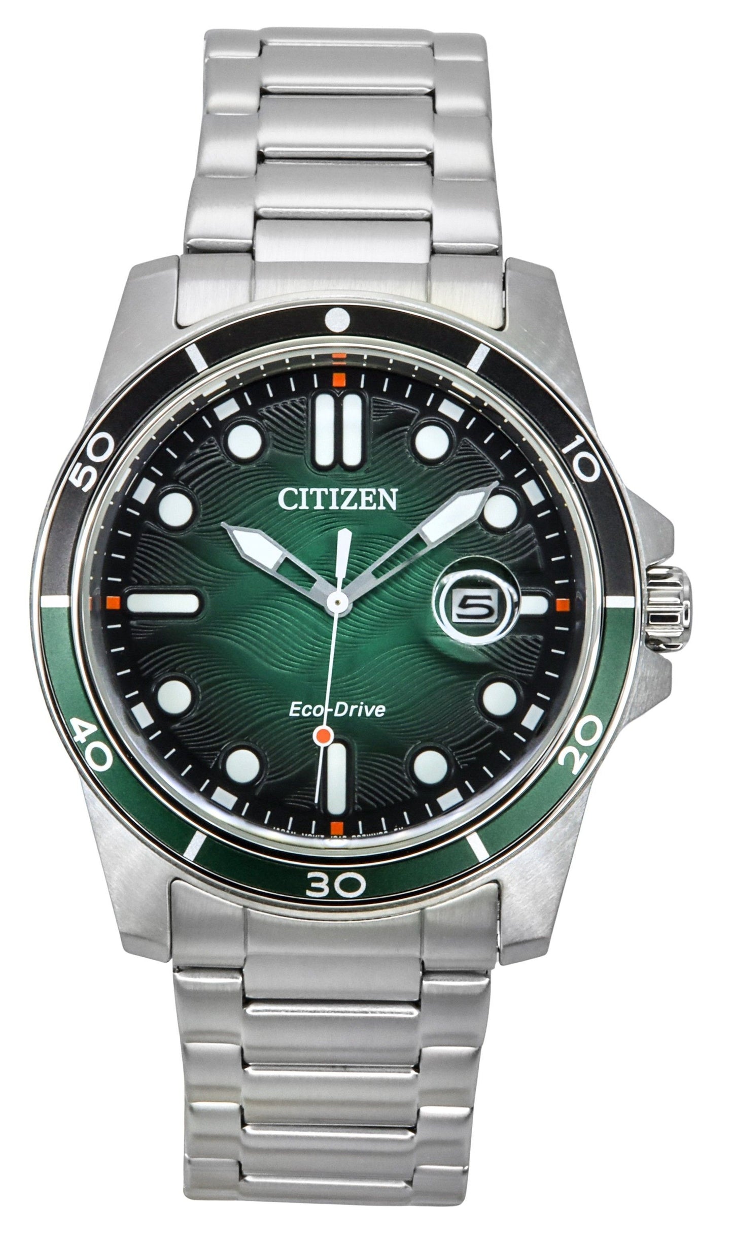 Citizen Marine Eco-Drive Edelstahl Gr?nes Zifferblatt AW1811-82X 100M Herrenuhr