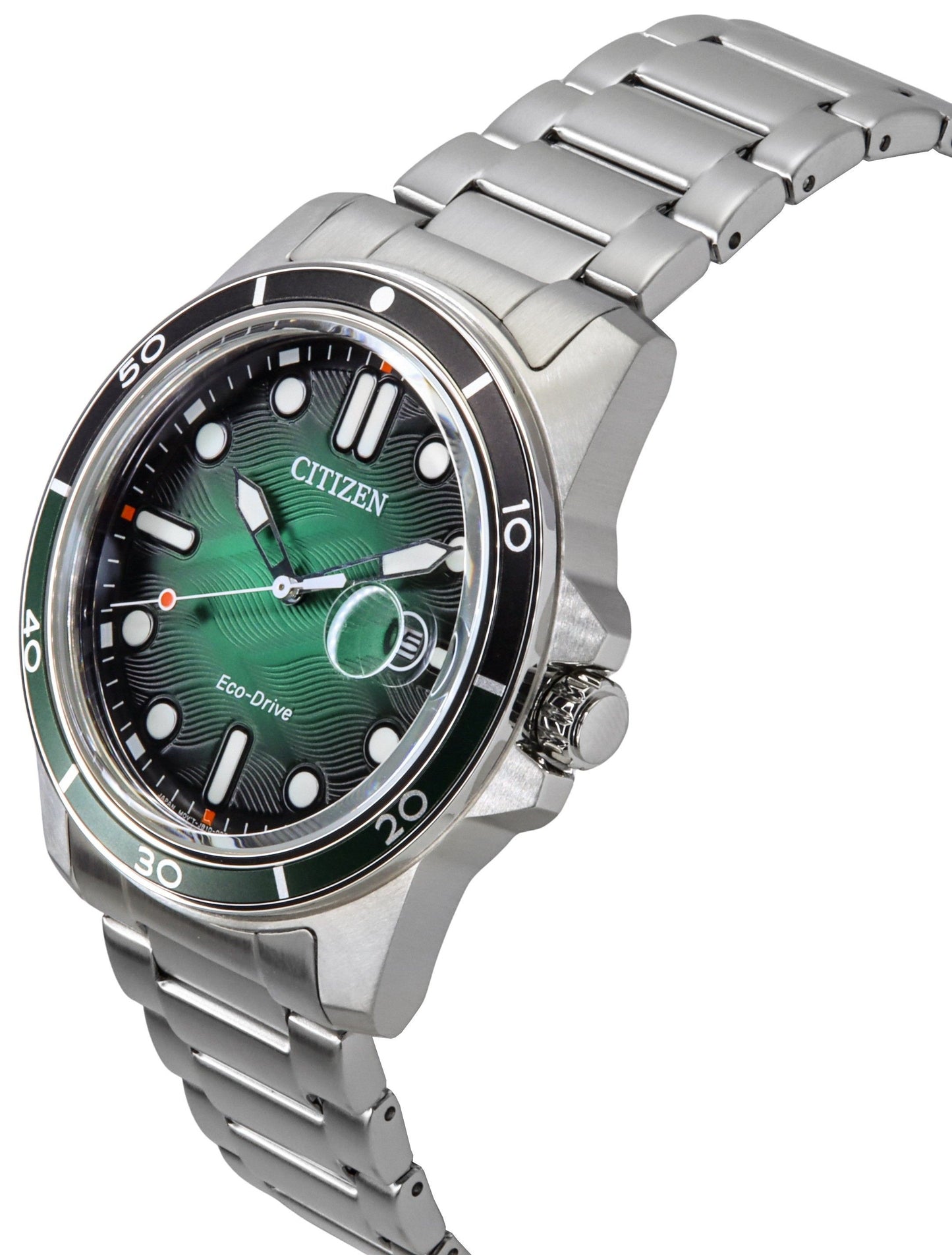 Citizen Marine Eco-Drive Edelstahl Gr?nes Zifferblatt AW1811-82X 100M Herrenuhr