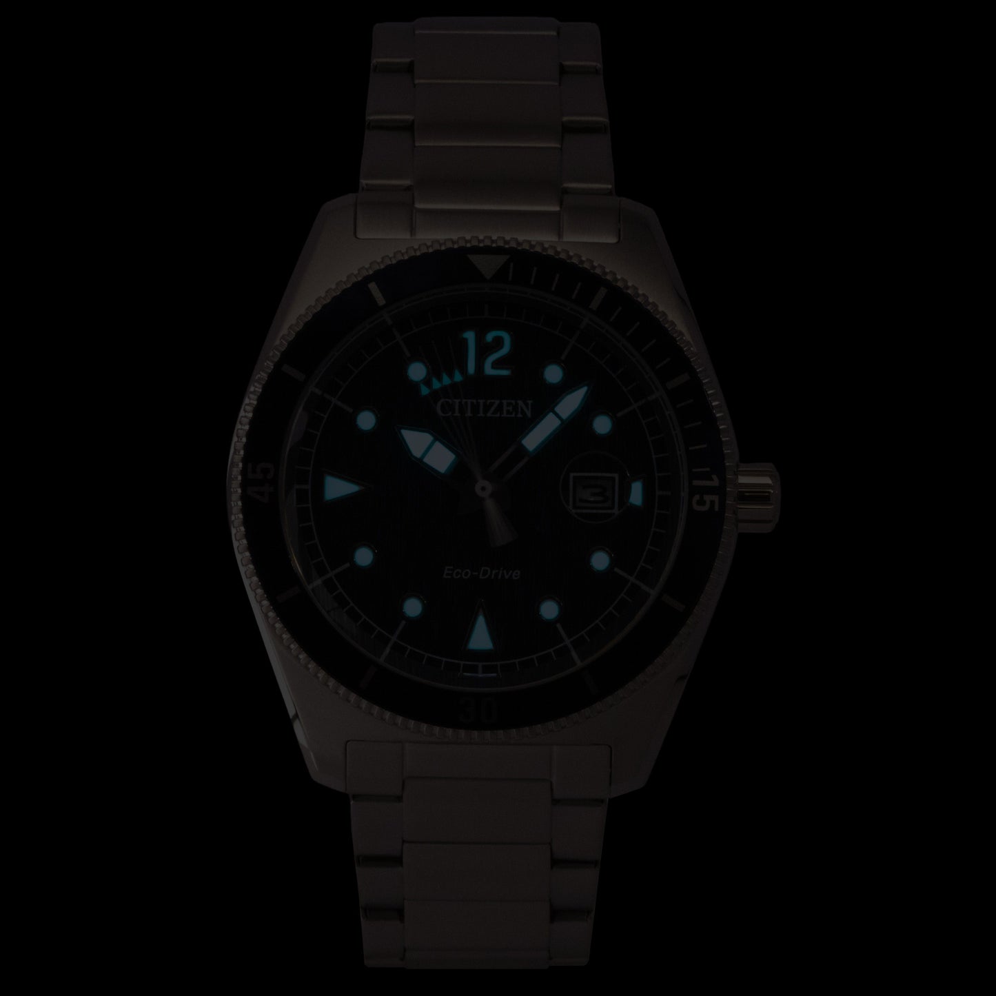 Citizen Eco-Drive Edelstahl Blaues Zifferblatt Solar AW1881-52L 100M Herrenuhr