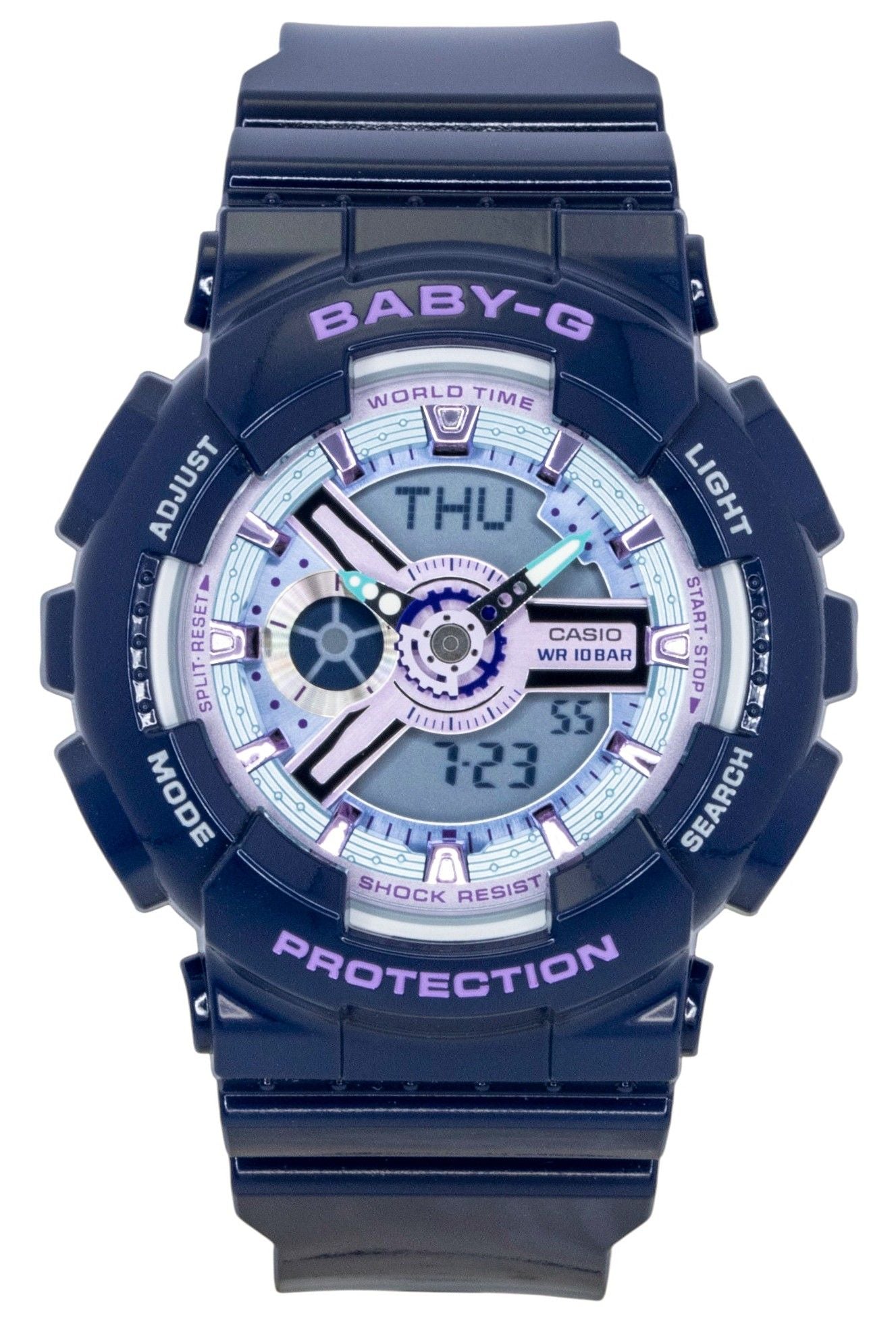 Casio Baby-G Analog Digital Resin Strap Blaues Zifferblatt Quarz BA-110MC-2A 100M Damenuhr