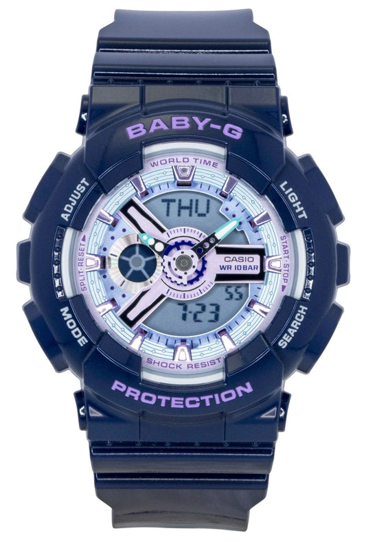 Casio Baby-G Analog Digital Resin Strap Blaues Zifferblatt Quarz BA-110MC-2A 100M Damenuhr