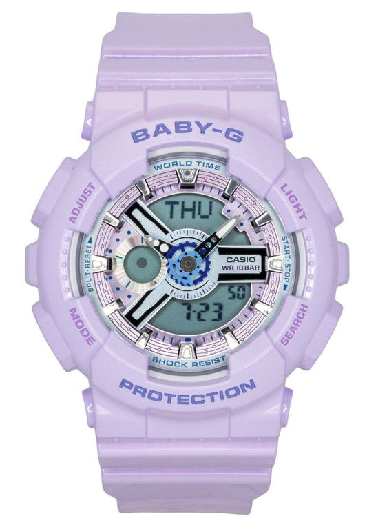 Casio Baby-G Analog Digital Resin Strap Purple Dial Quarz BA-110MC-6A 100M Damenuhr