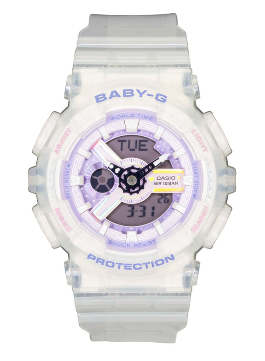 Casio Baby-G Analog Digital Resin Strap Purple Dial Quarz BA-110PS-7A 100M Damenuhr