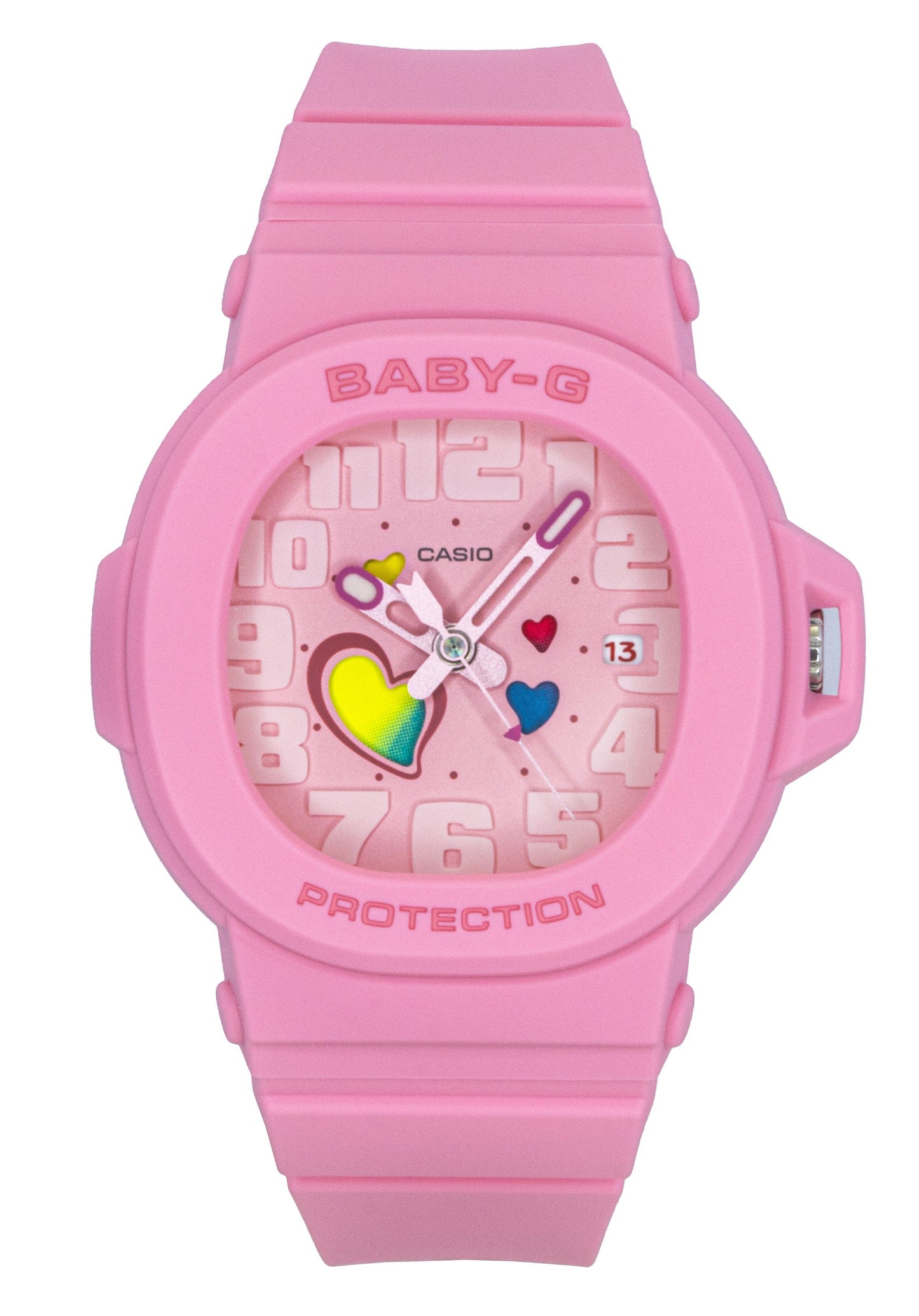 Casio Baby-G Analog Playful Hearts Series Pink Dial Quarz BGA-10-4A 100M Damenuhr
