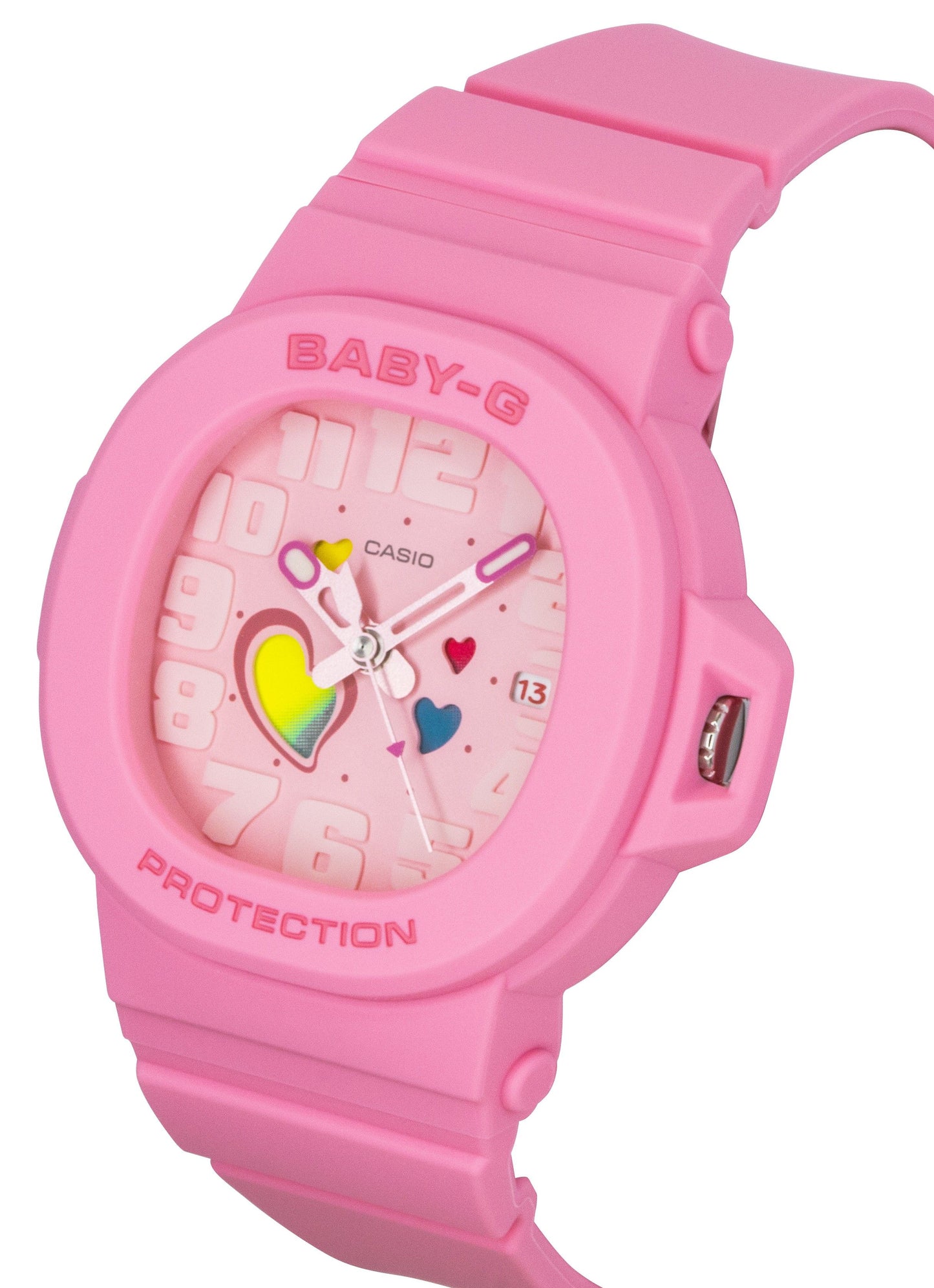 Casio Baby-G Analog Playful Hearts Series Pink Dial Quarz BGA-10-4A 100M Damenuhr