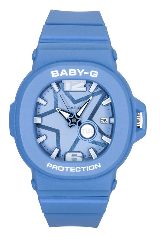 Casio Baby-G Analog Resin Blaues Zifferblatt Quarz BGA-10D-2A2 100M Damenuhr