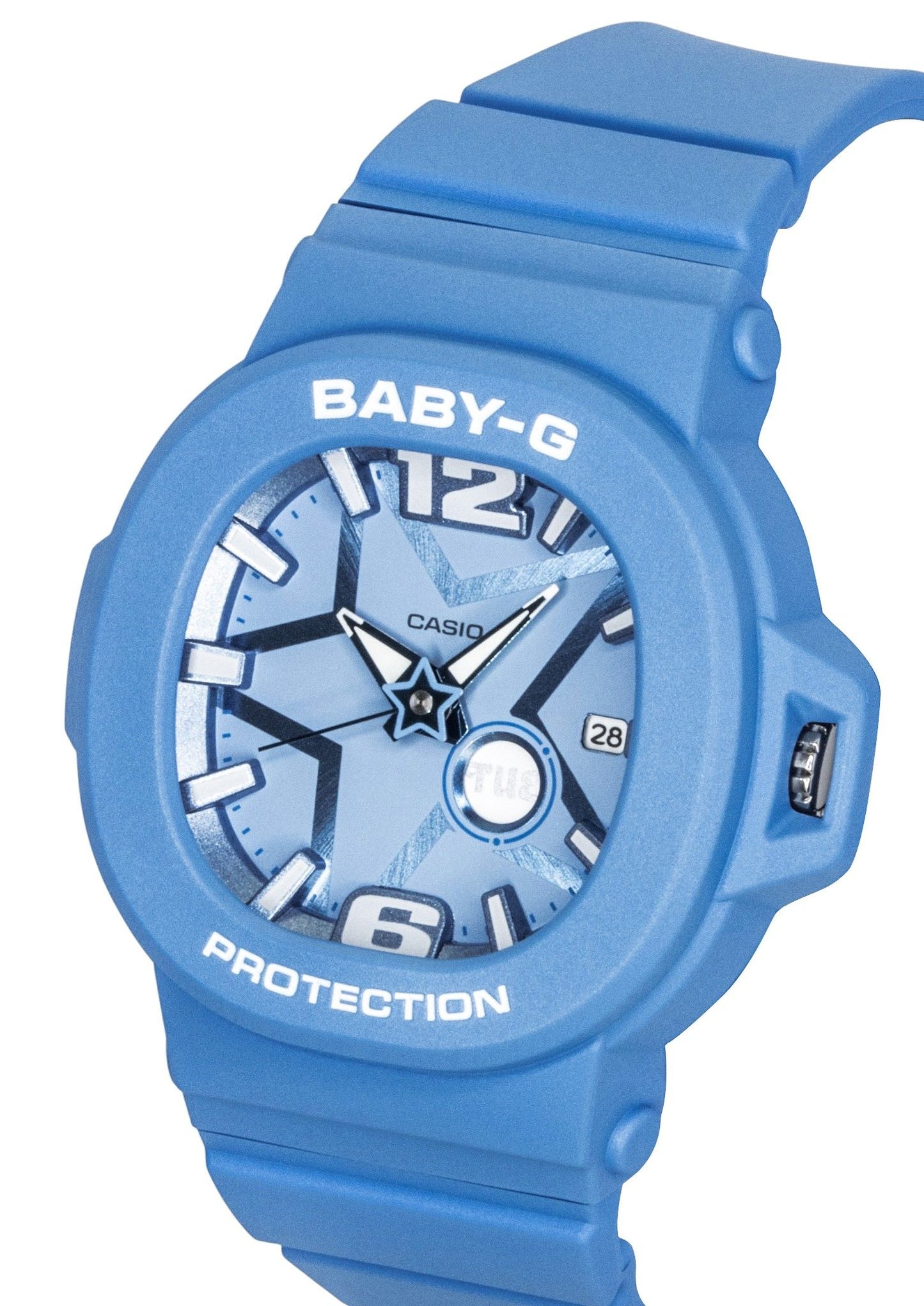 Casio Baby-G Analog Resin Blaues Zifferblatt Quarz BGA-10D-2A2 100M Damenuhr