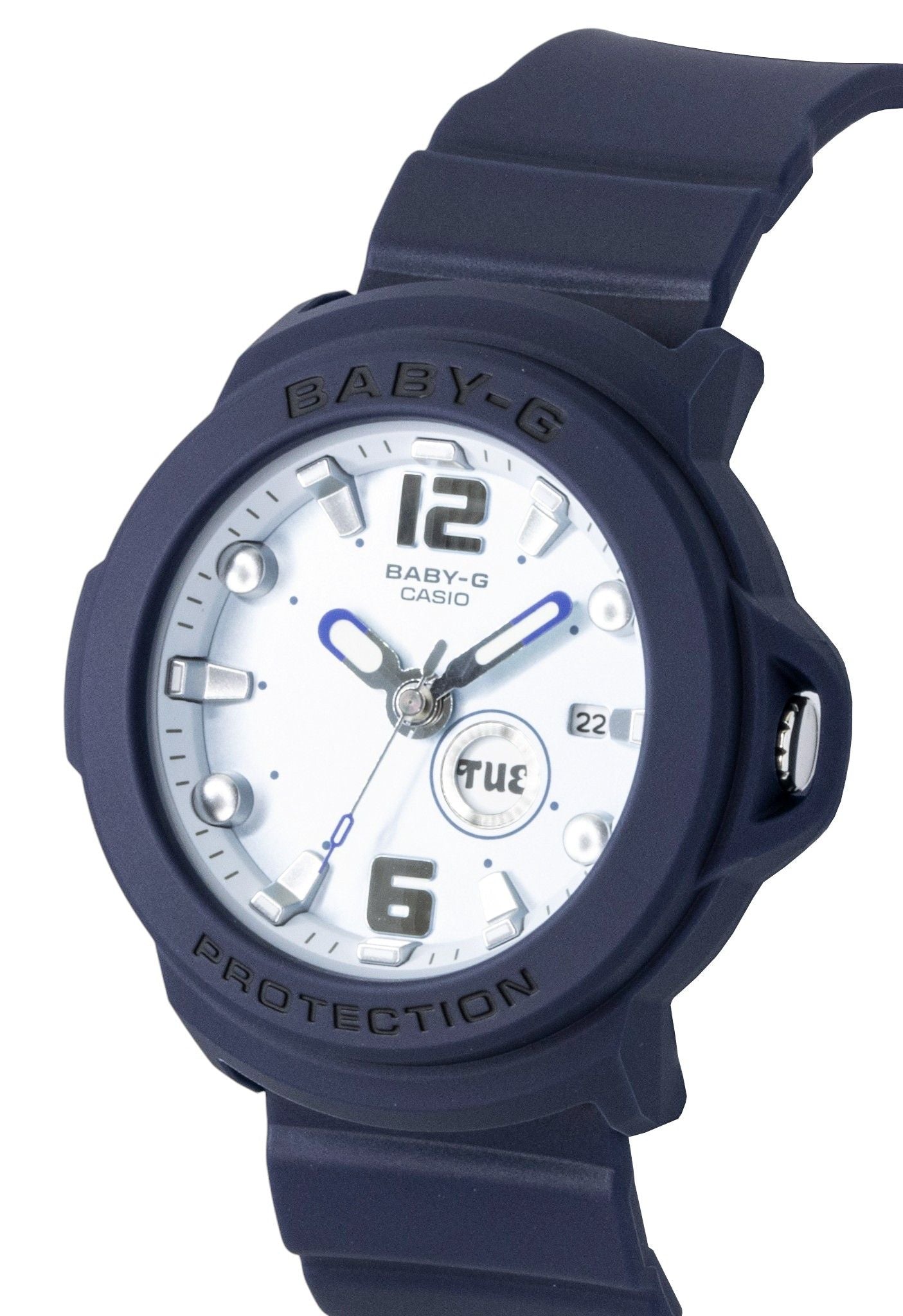 Casio Baby-G Plus Analog Resin Strap Light Blaues Zifferblatt Quarz BGA-15K-2A 100M Damenuhr With Convertible Holder